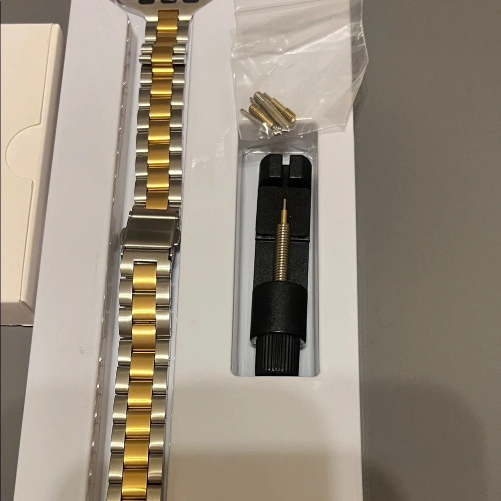Gold and Silver Smartwatch Band